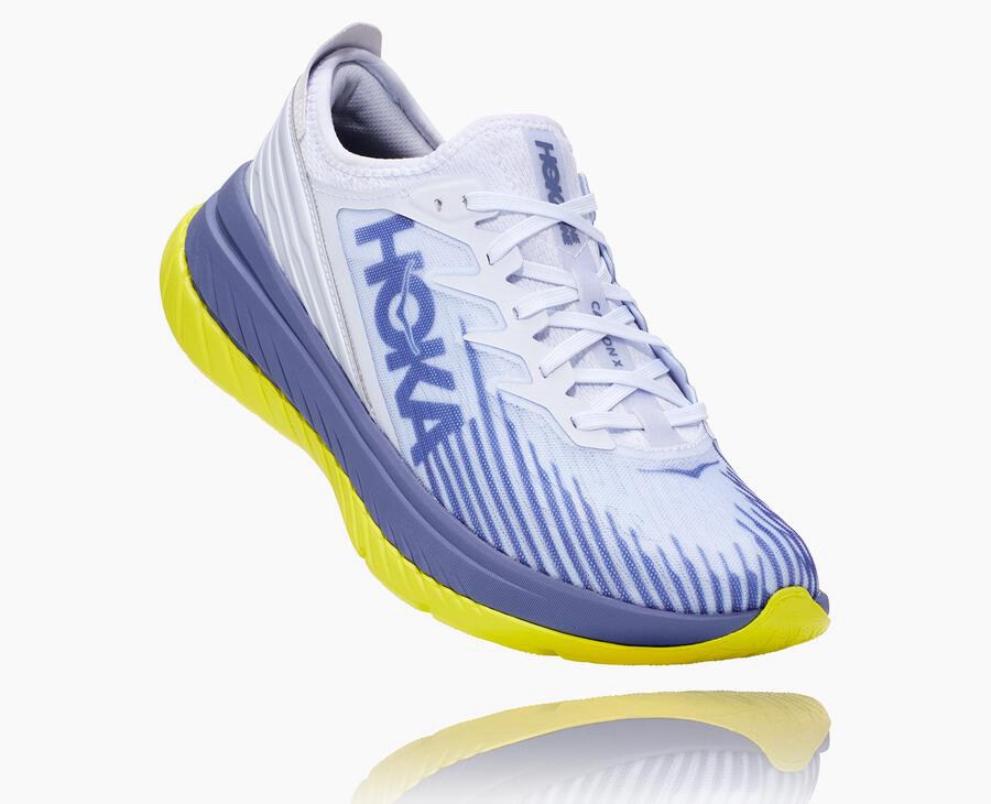 Running Shoes Mens - Hoka One One Carbon X-SPE - White/Blue - NOEDKFA-13